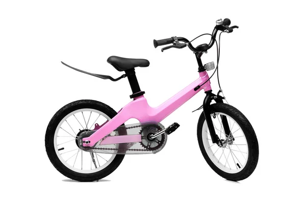 Una Bicicleta Para Niño Color Rosa Fondo Aislado — Foto de Stock