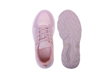 Pembe renkli koşu ayakkabıları beyaza izole edilmiş.                                 