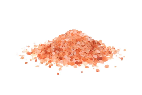 Ein Haufen Himalaya Rosa Salz Isoliert Auf Weißem Hintergrund — Stockfoto