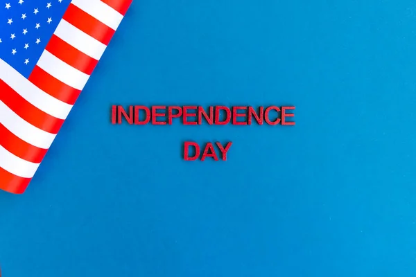 American flag for Independence Day on blue — Stock Photo, Image