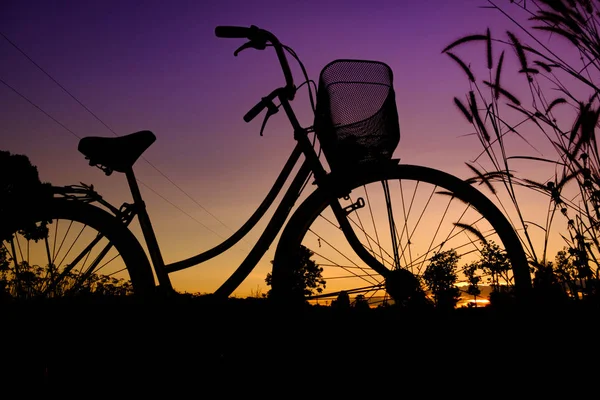 Bicicleta ao pôr do sol — Fotografia de Stock