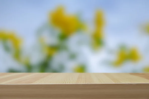 A fából készült asztallap életlenítés háttér természet — Stock Fotó