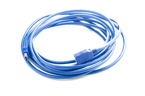 Niebieski kabel USB — Zdjęcie stockowe