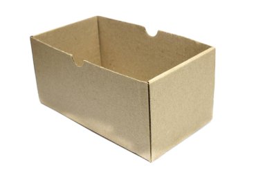Karton kutu beyaz üzerinde izole