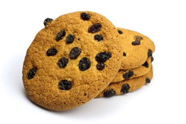 Beyaz üzümlü Amerikan kurabiyesi yığını.