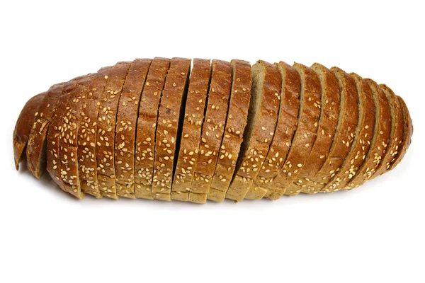 Bochník Krájeného Chleba Izolované Bílém Pozadí — Stock fotografie
