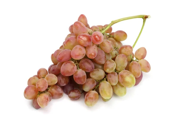 Rijpe Roze Druiven Geïsoleerd Wit — Stockfoto