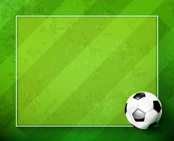 Футбольный Мяч Футбольный Зеленый Травяной Фон Копировальным Вектором Иллюстрации — стоковый вектор