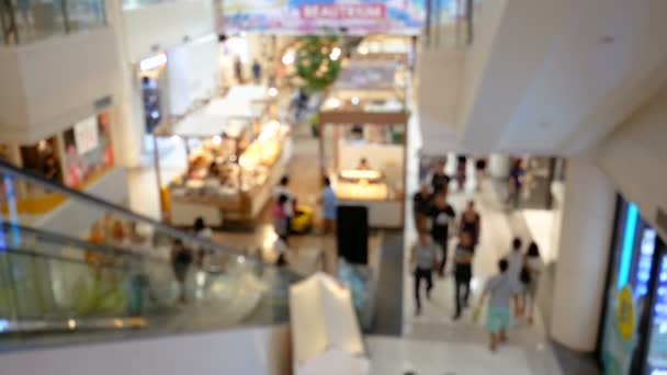 Abstract Blurry Fundal Nor Oameni Care Deplasează Mall — Videoclip de stoc