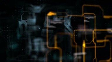 4 k arka plan devre elektronik hat için teknoloji kavramı alan karanlık sığ derinliği olan ve işlenmiş tahıl