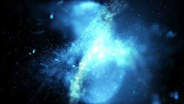 Partícula Fundo Abstrata Efeito Iluminação Flutuante Fluxo Com Escuro Grãos — Vídeo de Stock