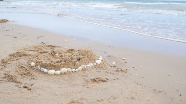 Paesaggio Panoramico Rallentatore Della Natura Mare Onda Costa Alla Spiaggia — Video Stock