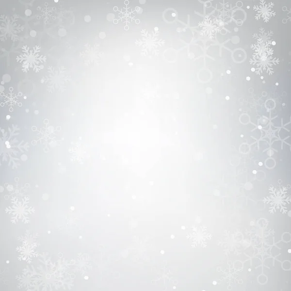 Abstrakter Hintergrund Schnee Fällt Gegen Grauen Hintergrund Vektor Illustration — Stockvektor