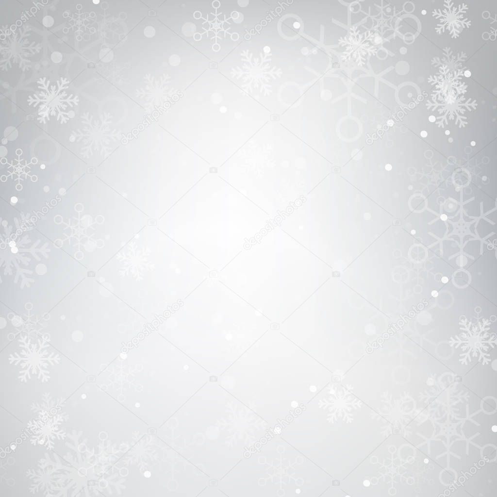 Abstract background snow falling against grey background vector illustration