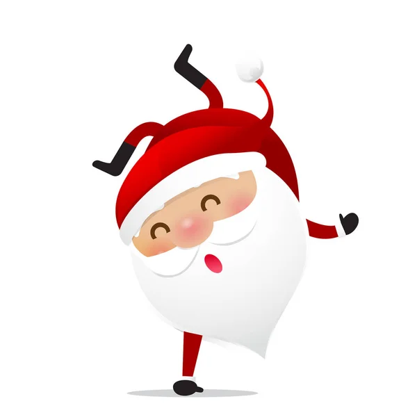 Buon Natale Personaggio Babbo Natale Cartone Animato Isolato Sfondo Whire — Vettoriale Stock