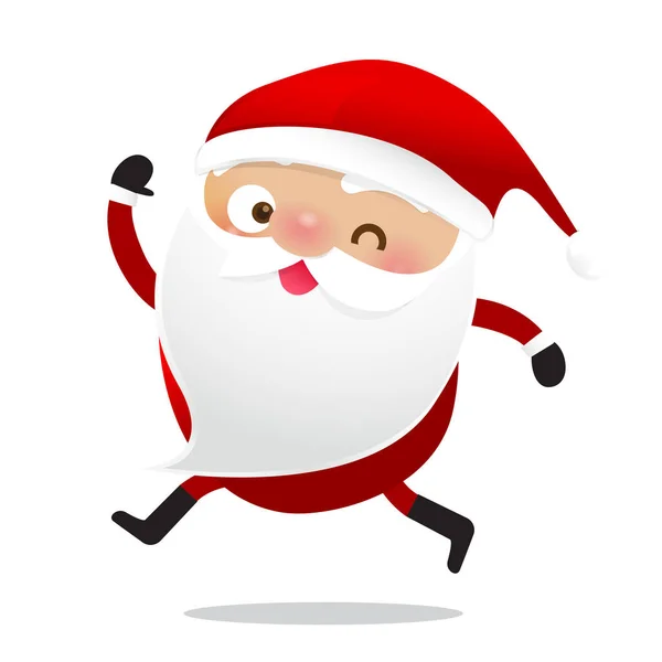 Feliz Navidad Carácter Santa Claus Dibujos Animados Aislados Fondo Whire — Vector de stock