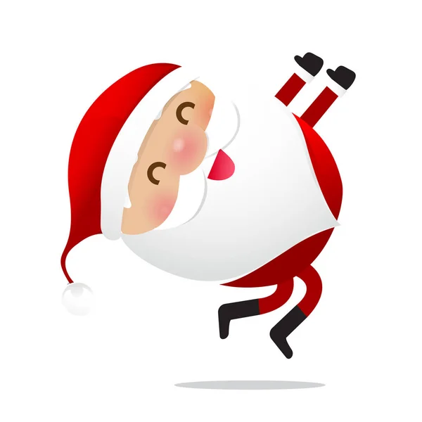 Feliz Navidad Carácter Santa Claus Dibujos Animados Aislados Fondo Whire — Vector de stock