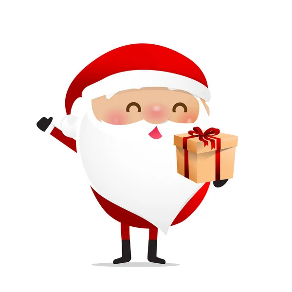 Щасливий Різдвяний Персонаж Санта Клаус Мультфільм Ізольований Картечці Векторні Ілюстрації — стоковий вектор