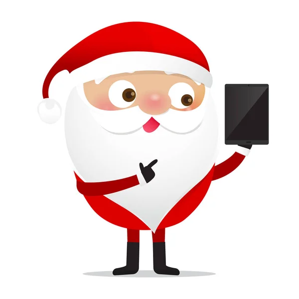 Happy Christmas Character Santa Claus Cartoon Isolated Whire Background Vector — стоковый вектор