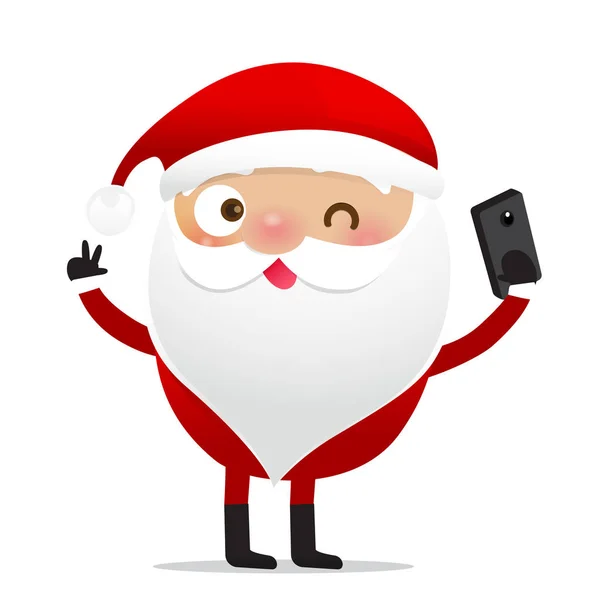 Glücklich Weihnachten Charakter Santa Claus Cartoon Isoliert Auf Whire Hintergrund — Stockvektor