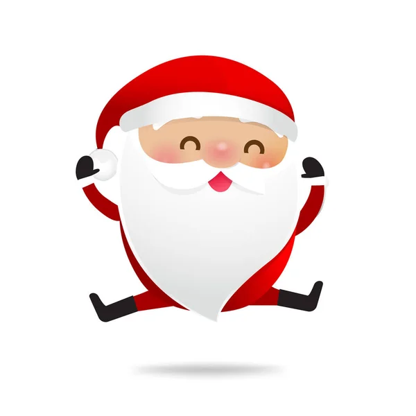 Happy Christmas Character Santa Claus Cartoon Isolated Whire Background Vector — стоковый вектор