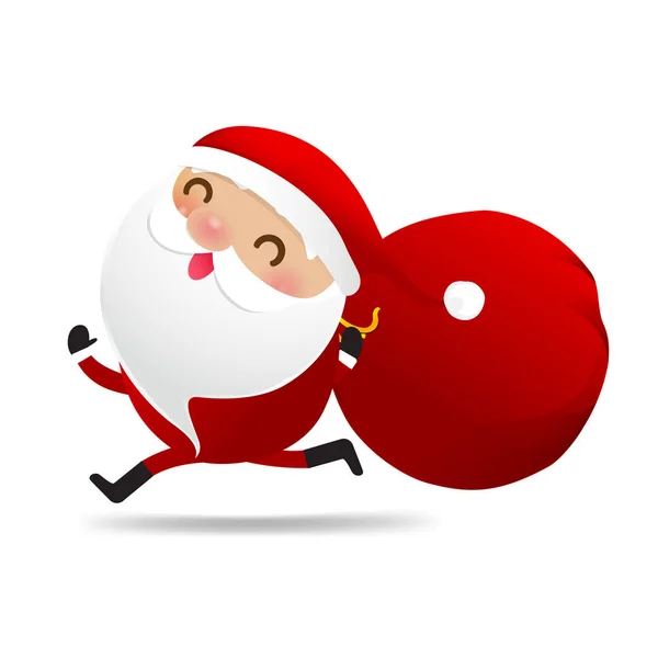 Feliz Navidad Carácter Santa Claus Dibujos Animados Aislados Fondo Whire — Vector de stock