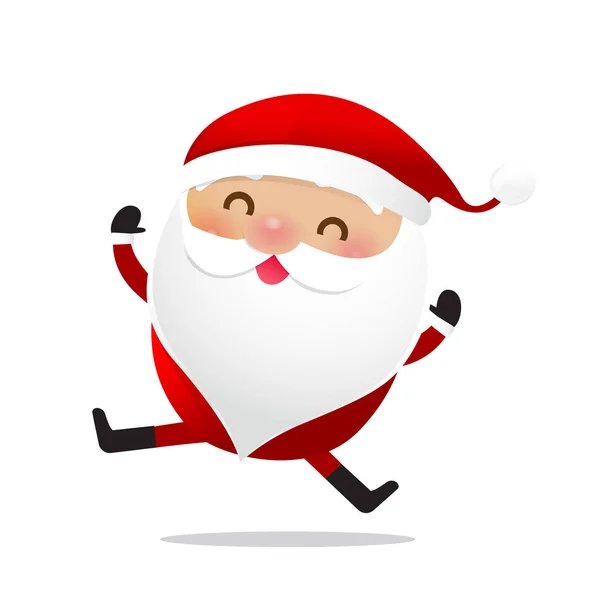 Happy Christmas Character Santa Claus Cartoon Isolated Whire Background Vector — стоковый вектор