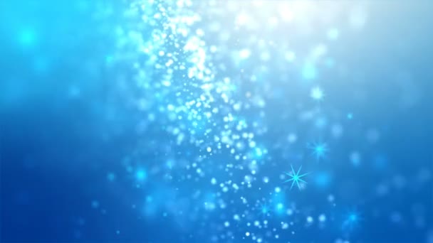 Abstrakte Hintergrund Weihnachten Winter Schnee Fallen Mit Glitzern Und Teilchen — Stockvideo