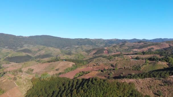 Drone Zastřelených Letecký Pohled Malebné Krajiny Horské Přírody Krajiny Lesa — Stock video