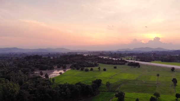 Drone Shot Vue Aérienne Paysage Pittoresque Agriculture Ferme Campagne — Video