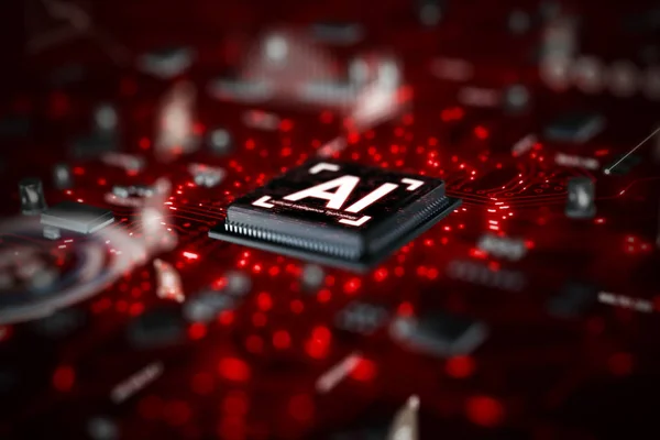 Renderizar Inteligência Artificial Tecnologia Cpu Processador Central Unidade Chipset Placa — Fotografia de Stock