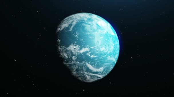 Render Küre Dönen Evrenin Aydınlatma Efekti Karanlık Tahıl Yörüngede Dünya — Stok video