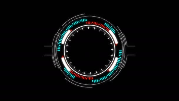 Circle Hud Head Display Interface Element Futuristic Cyber Technology Concept — Stock Video