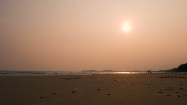 Temps Écoulé Paysage Plage Sable Mer Côte Avant Tempête Venir — Video