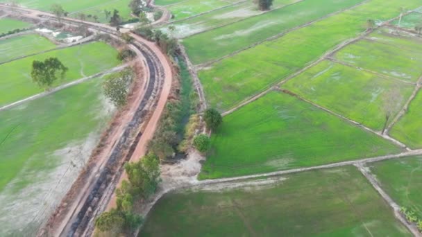 Drone Tiro Vista Aérea Paisagem Cênica Agricultura Fazenda Campo — Vídeo de Stock