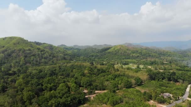 Drone Tiro Vista Aérea Paisaje Escénico Granja Agricultura Campo — Vídeos de Stock