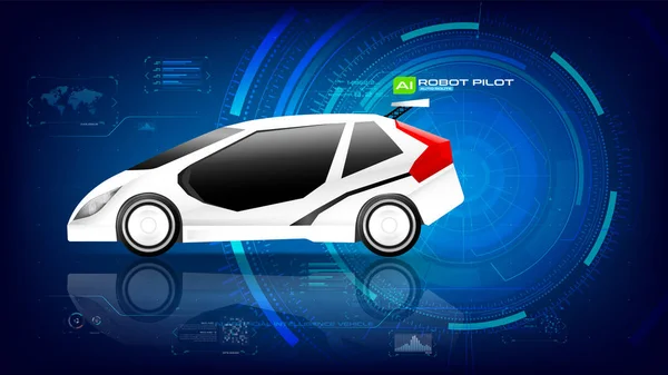 Elektronikus EV autó AI interfész 002 — Stock Vector