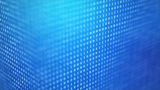 Rendern Binäre Codenummer Auf Blauem Hintergrund Für Cyber Futuristisches Technologie — Stockvideo