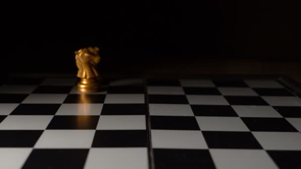 Stop Motion Game Chess Board Metaphor Competition Win Defeat Concept — Stock Video