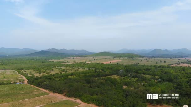 Drone Shot Vista Aerea Paesaggio Panoramico Della Fattoria Agricola Campagna — Video Stock