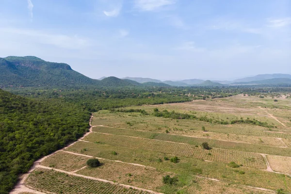 Drone tiro vista aérea paisagem cênica da agricultura agai fazenda — Fotografia de Stock