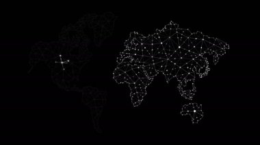 Karanlık arka plana karşı dünya haritasıanimasyonu