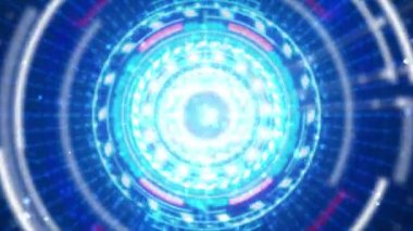 Daire hud baş yukarıya göstermek arabirimi öğesi için fütüristik siber teknoloji kavramı ile karanlık ve işlenmiş tahıl