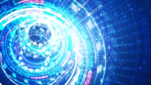 Коло Голівки Дисплея Елемент Інтерфейсу Футуристичної Концепції Кібер Технології Темною — стокове відео