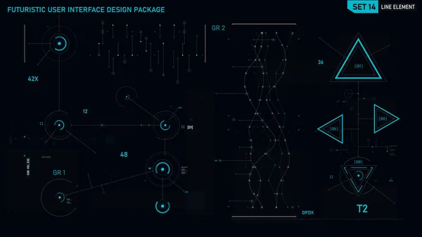 Set di elementi di design dell'interfaccia utente futuristica 14 — Vettoriale Stock