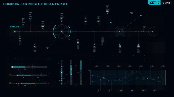 Set di elementi di design dell'interfaccia utente futuristica 12 — Vettoriale Stock