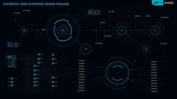 Futuristische User Interface Design element set 09 — Stockvector