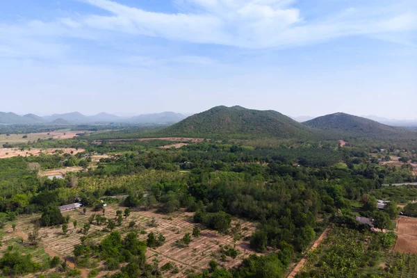 Drone tiro vista aérea paisagem cênica da agricultura agai fazenda — Fotografia de Stock