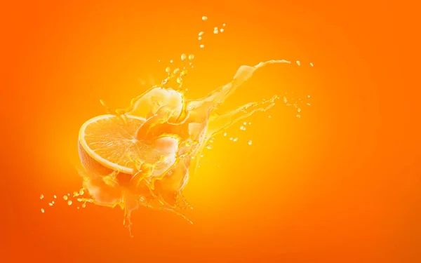 Slajdów wyciąć kawałek kropli orange na pomarańczowym tle z orange — Zdjęcie stockowe