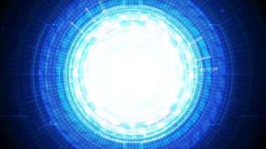 Daire hud baş yukarıya göstermek arabirimi öğesi için fütüristik siber teknoloji kavramı ile karanlık ve işlenmiş tahıl